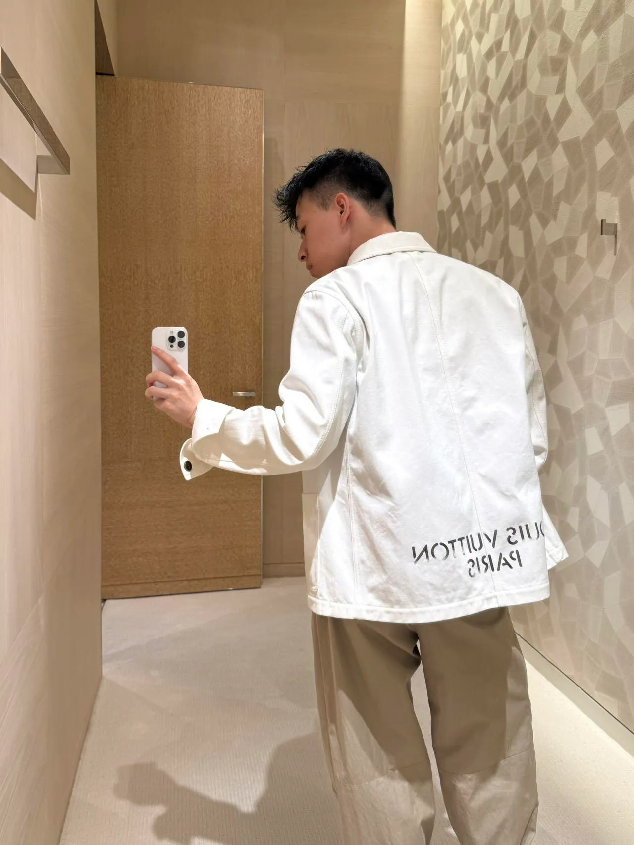 Louis Vuitton/Louis Vuitton Logo Printed Three Pocket Cargo Jacket Jacket